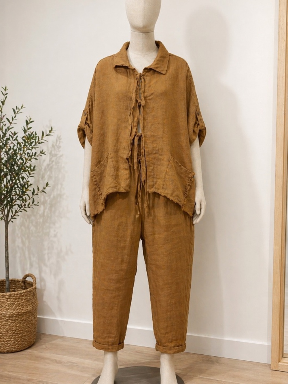 Women's Relaxed Two-Piece Set in Rust Brown